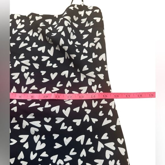 Abercrombie & Fitch Julia Heart Print Valentines Slip Mini Dress Small Black - Picture 8 of 9